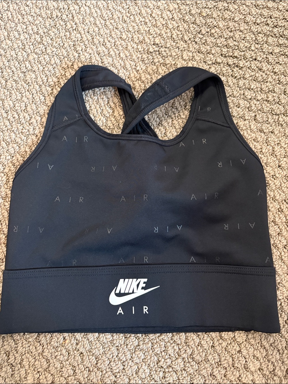 Nike Black Air Logo Racerback Sports Bra